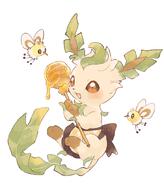 amount:multiple amount:solo apron body-type:feral honey series:eeveelutions series:pokemon species:cutiefly species:leafeon style:kawaii // 1400x1644 // 159KB