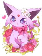 amount:solo body-type:feral feminine flower forehead-gem hall-of-fame:bronze series:eeveelutions series:pokemon species:espeon style:girly style:kawaii style:playful wearing-bow wearing-flower // 677x900 // 432KB