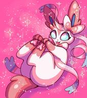 amount:solo body-type:feral series:eeveelutions series:pokemon species:sylveon style:girly style:one-color style:pink style:sparkly // 735x825 // 105KB