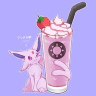amount:solo body-type:feral drink forehead-gem series:eeveelutions series:pokemon species:espeon style:outline style:pastel-colors // 3000x3000 // 2.7MB