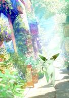 amount:solo atmosphere:anime atmosphere:garden atmosphere:sunlight atmosphere:zen-garden body-type:feral forehead-gem series:eeveelutions series:pokemon species:espeon species:shiny-pokemon style:intentional-blur // 1448x2048 // 613KB