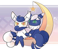 amount:pair body-type:semi-anthro moon species:meowstic style:abstract-background style:outline // 3016x2560 // 1.5MB