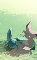 affection amount:pair atmosphere:anime atmosphere:field atmosphere:sunlight body-type:feral book cuddling forehead-gem nerdy series:eeveelutions series:pokemon species:espeon species:glaceon style:3d // 1440x2333 // 1.3MB