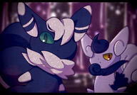 amount:pair amount:solo atmosphere:spooky body-type:anthro body-type:semi-anthro species:meowstic style:dim style:girly style:intentional-blur style:noisy style:sparkly // 1000x700 // 413KB
