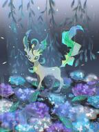amount:solo atmosphere:anime atmosphere:flowers body-type:feral series:eeveelutions series:pokemon species:leafeon style:chromatic-aberration // 1200x1600 // 254KB