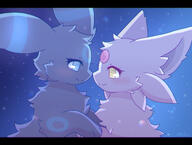 amount:pair atmosphere:fantasy atmosphere:night atmosphere:stary body-type:feral boop fluffified forehead-gem romance series:eeveelutions series:pokemon species:espeon species:umbreon style:dim style:glow // 1785x1350 // 215KB