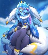 amount:solo atmosphere:mountains atmosphere:night atmosphere:snowy body-type:anthro oc outfit series:eeveelutions series:pokemon species:glaceon style:kemono winter-clothes // 1788x2048 // 371KB