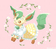 amount:solo body-type:feral dress outfit series:eeveelutions series:pokemon skirt species:leafeon style:noisy style:pastel-colors style:playful // 1914x1706 // 4.8MB