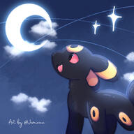 amount:solo atmosphere:night body-type:feral moon series:eeveelutions series:pokemon species:umbreon style:dim style:dithering // 2000x2000 // 490KB