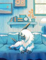 amount:solo atmosphere:home body-type:feral couch species:absol style:contrasting-colors visual-teasing // 1485x1917 // 615KB