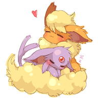 amount:pair body-type:feral fluffified forehead-gem series:eeveelutions series:pokemon species:espeon species:flareon style:kawaii style:playful style:very-kawaii style:very-playful // 642x643 // 140KB