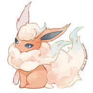 amount:solo body-type:feral series:eeveelutions series:pokemon species:flareon style:colored-lines style:watercolor // 1319x1319 // 195KB