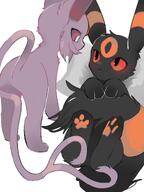 amount:pair body-type:feral forehead-gem heart-shape series:eeveelutions series:pokemon species:espeon species:umbreon style:colored-lines // 1536x2048 // 2.0MB