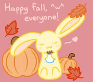 amount:solo artist:kinen atmosphere:autumn body-type:semi-anthro character:tuyu hot-chocolate pumpkin series:abushu-the-bunny species:bunny style:pastel-colors style:playful // 820x720 // 313KB