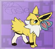 amount:solo body-type:feral hat series:eeveelutions series:pokemon species:jolteon style:abstract-background style:simple-colors thigh-highs // 2039x1807 // 2.4MB