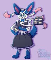 amount:solo body-type:anthro body-type:semi-anthro food glasses macarons maid nerdy oc outfit series:eeveelutions series:pokemon species:sylveon sweets // 2156x2535 // 527KB