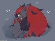 amount:solo annoyed body-type:anthro body-type:semi-anthro pocky species:zoroark // 1871x1403 // 164KB