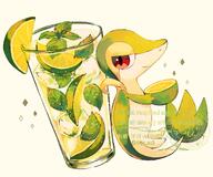 amount:solo body-type:feral lemonade species:snivy style:watercolor // 1203x1000 // 193KB