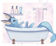 amount:solo atmosphere:bathroom atmosphere:bubbles bathtub body-type:feral series:eeveelutions series:pokemon species:vaporeon // 1600x1330 // 157KB