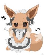 amount:solo body-type:feral embarrassed maid outfit series:pokemon species:eevee visibly-shy // 1650x2048 // 213KB