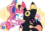 amount:pair body-type:anthro series:eeveelutions series:pokemon species:sylveon species:umbreon style:playful wink // 712x487 // 265KB
