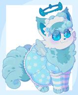 amount:solo atmosphere:regal body-type:feral detailed-print dress heart-eyes outfit princess species:alolan-vulpix style:border style:girly style:kawaii style:pastel-colors style:playful thigh-highs visibly-shy visual-teasing // 1447x1754 // 229KB