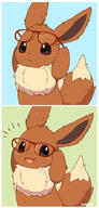 amount:solo body-type:feral fluffified glasses happy nerdy series:pokemon species:eevee style:kawaii // 956x2000 // 230KB