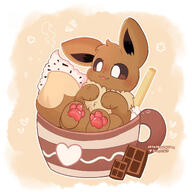 amount:solo blep body-type:feral chocolate cramped food series:pokemon silly species:eevee style:outline sweets // 2000x2000 // 387KB
