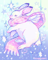 amount:solo artist:neogeopet body-type:feral body-type:slightly-chubby hall-of-fame:bronze scarf species:bunny style:girly style:painted style:pastel-colors style:sparkly // 1200x1500 // 355KB