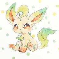 amount:solo body-type:feral series:eeveelutions series:pokemon species:leafeon style:watercolor // 736x736 // 574KB