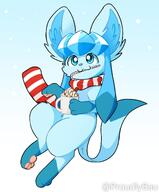 amount:solo atmosphere:snowy body-type:feral candy-cane hot-chocolate scarf series:eeveelutions series:pokemon species:glaceon // 1660x2000 // 1.7MB