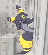 amount:solo body-type:anthro reflection series:eeveelutions series:pokemon species:umbreon style:drawn-over-irl // 1200x1400 // 1.8MB
