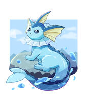 amount:solo atmosphere:beach atmosphere:rocky body-type:feral series:eeveelutions series:pokemon species:vaporeon style:kawaii // 2000x2300 // 1008KB