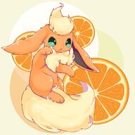 amount:solo body-type:feral fluffified orange-(fruit) series:eeveelutions series:pokemon species:flareon // 1800x1800 // 1.3MB