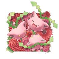 amount:multiple atmosphere:flowers body-type:feral flower species:hoppip // 2000x2000 // 341KB
