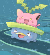 amount:pair atmosphere:rain body-type:feral species:hoppip species:lotad // 996x1095 // 944KB