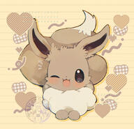 amount:solo body-type:feral series:pokemon species:eevee style:detailed-pattern style:kawaii style:noisy style:playful // 1040x1000 // 198KB