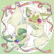 amount:pair atmosphere:frilly-background body-type:feral feminine flower heart-eyes species:shiny-pokemon style:abstract-background style:girly style:kawaii style:outline wearing-flower // 2048x2048 // 452KB