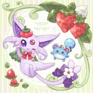 amount:pair atmosphere:fancy body-type:blob body-type:feral cloak feminine flower hall-of-fame:bronze hall-of-fame:silver outfit species:marill strawberry style:abstract-background style:detailed-pattern style:dithering style:girly style:playful style:sparkly style:very-girly style:very-kawaii wearing-bow wearing-flower // 2048x2048 // 508KB