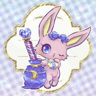 amount:solo body-type:semi-anthro necklace species:bunny style:detailed-pattern style:kawaii wearing-bow // 1200x1200 // 1.6MB