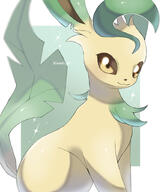 amount:solo body-type:feral series:eeveelutions series:pokemon species:leafeon style:abstract-background style:girly style:intentional-blur style:sparkly // 1234x1472 // 706KB