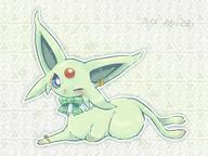 amount:solo atmosphere:fancy atmosphere:regal body-type:feral forehead-gem piercings ring series:eeveelutions series:pokemon species:espeon species:shiny-pokemon style:abstract-background style:detailed-pattern style:girly style:kawaii style:outline style:sparkly wearing-bow wink // 2048x1536 // 333KB