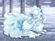 amount:solo atmosphere:field atmosphere:forest atmosphere:snowy body-type:feral species:alolan-ninetales style:intentional-blur style:kawaii // 2048x1536 // 439KB