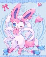 amount:solo body-type:feral body-type:semi-anthro series:eeveelutions series:pokemon species:sylveon style:detailed-pattern style:girly style:kawaii style:pastel-colors style:playful style:sparkly // 960x1200 // 239KB