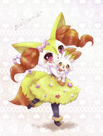 amount:pair atmosphere:fashion body-type:anthro body-type:semi-anthro gems species:scorbunny style:abstract-background style:girly style:kawaii style:playful style:sparkly style:very-girly style:very-kawaii style:very-playful wearing-bow // 911x1200 // 765KB