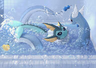 amount:pair atmosphere:bathroom atmosphere:bubbles bathtub body-type:feral body-type:long hall-of-fame:bronze hall-of-fame:silver series:eeveelutions series:pokemon species:dragonair species:vaporeon style:blue style:painted style:pastel-colors style:playful // 2000x1413 // 525KB