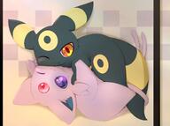 affection amount:pair body-type:feral cuddling forehead-gem series:eeveelutions series:pokemon species:espeon species:umbreon style:kawaii // 2143x1600 // 109KB
