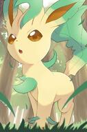 amount:solo atmosphere:forest body-type:feral series:eeveelutions series:pokemon species:leafeon style:kawaii // 1000x1506 // 88KB