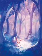 amount:pair atmosphere:forest body-type:feral leaf-stone series:pokemon species:eevee species:shiny-pokemon // 850x1119 // 1.8MB