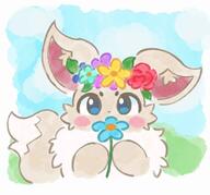amount:solo body-type:feral feminine flower flower-crown series:pokemon species:eevee species:shiny-pokemon style:girly wearing-flower // 1024x955 // 39KB